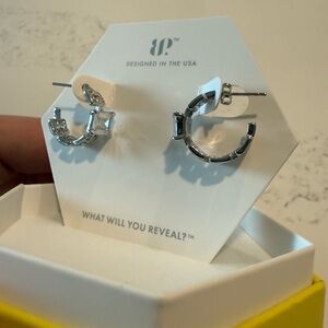 Bomb Party Sterling Silver and Diamond CZ Ultra Rare Unicorn Hoop Earrings